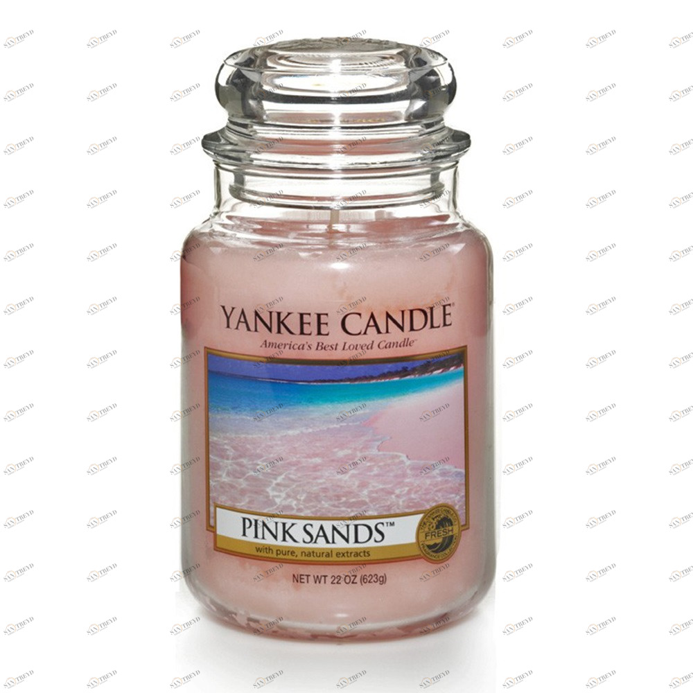 Свеча большая в стеклянной банке "Розовые пески" Pink Sands 623 гр 110-150 часов YANKEE CANDLE  267859 Розовый 