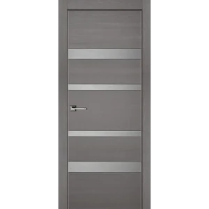 Дверь межкомнатная Бостон глухая ПВХ ламинация цвет латте с алюминиевой кромкой 60x200 см (с замком и петлями)