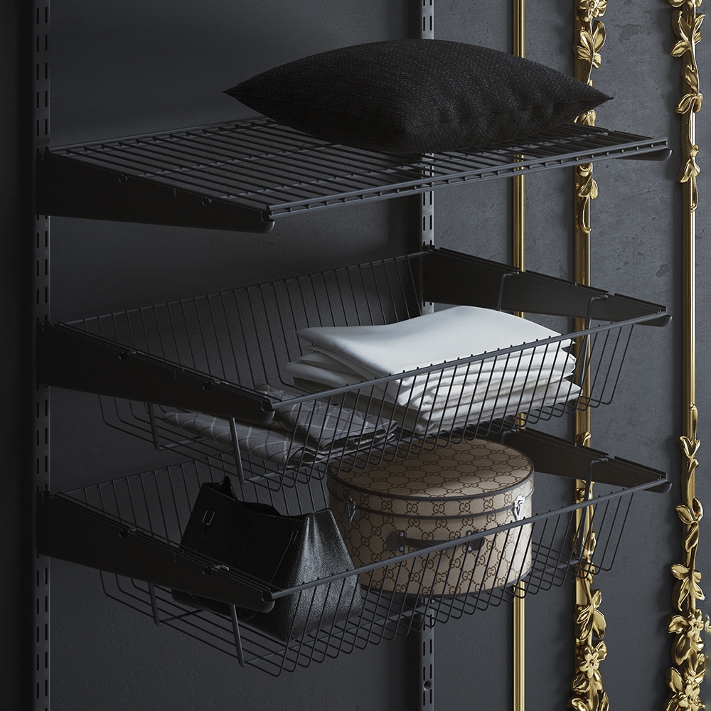 Полка-корзина , 603x406x118 мм, черный LJPS0560 Public Steel Россия  - Вид №1