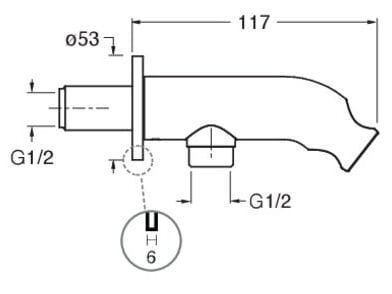 Держатель для ручного душа с водоотводом CRISTINA Rubinetterie комплектации для душа / ванны / умывальника-Shower &amp ARCH-00016190 - Вид №1