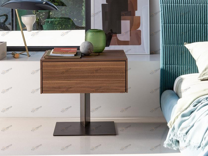 Bonaldo Прямоугольная тумбочка из орехового дерева с ящиками Wai e gala sun-id-1370069