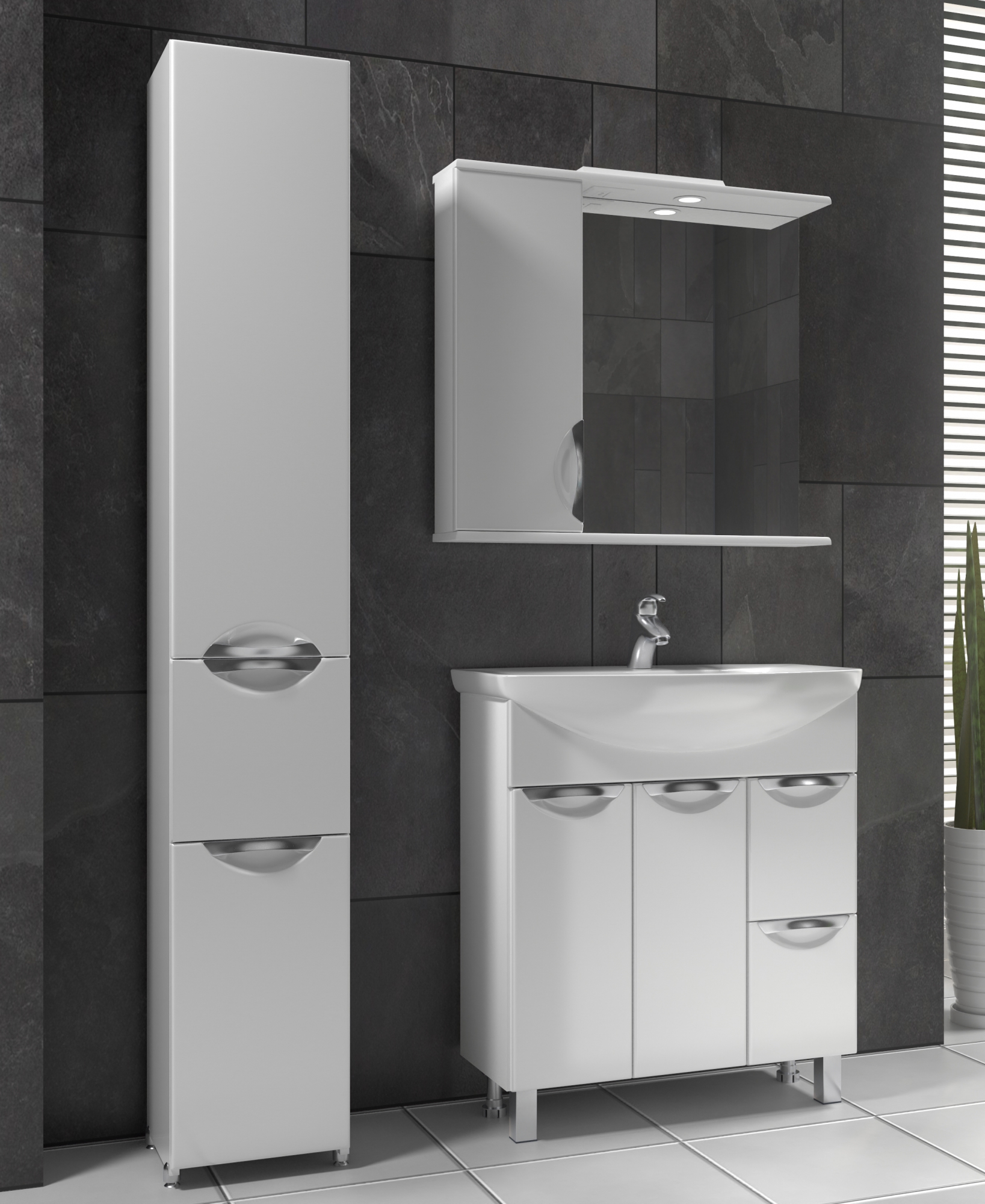 Тумба с раковиной Callao 800 new (Балтика)800⨉470⨉840 мм белый Santreyd sun-id-665189 - Вид №3