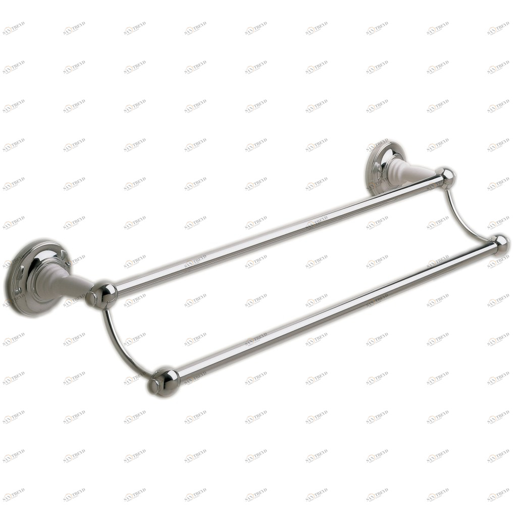 Traditional bathrooms Двойная вешалка для полотенец в стиле ретро Tb618.nk Латунь / фарфор 