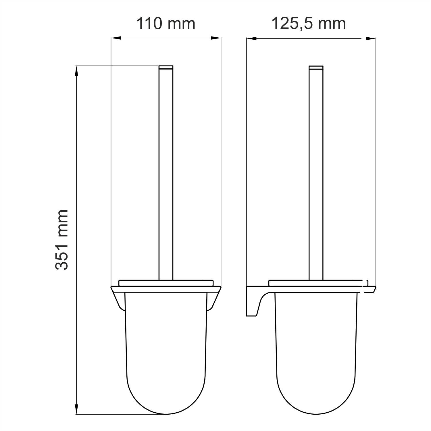 K-7227 Elbe Щетка для унитаза подвесная WasserKRAFT Elbe K-7200  - Вид №2