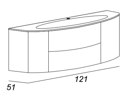 Мебель для ванной CEZARES EDEN 122 Rovere scuro Soft - Вид №2