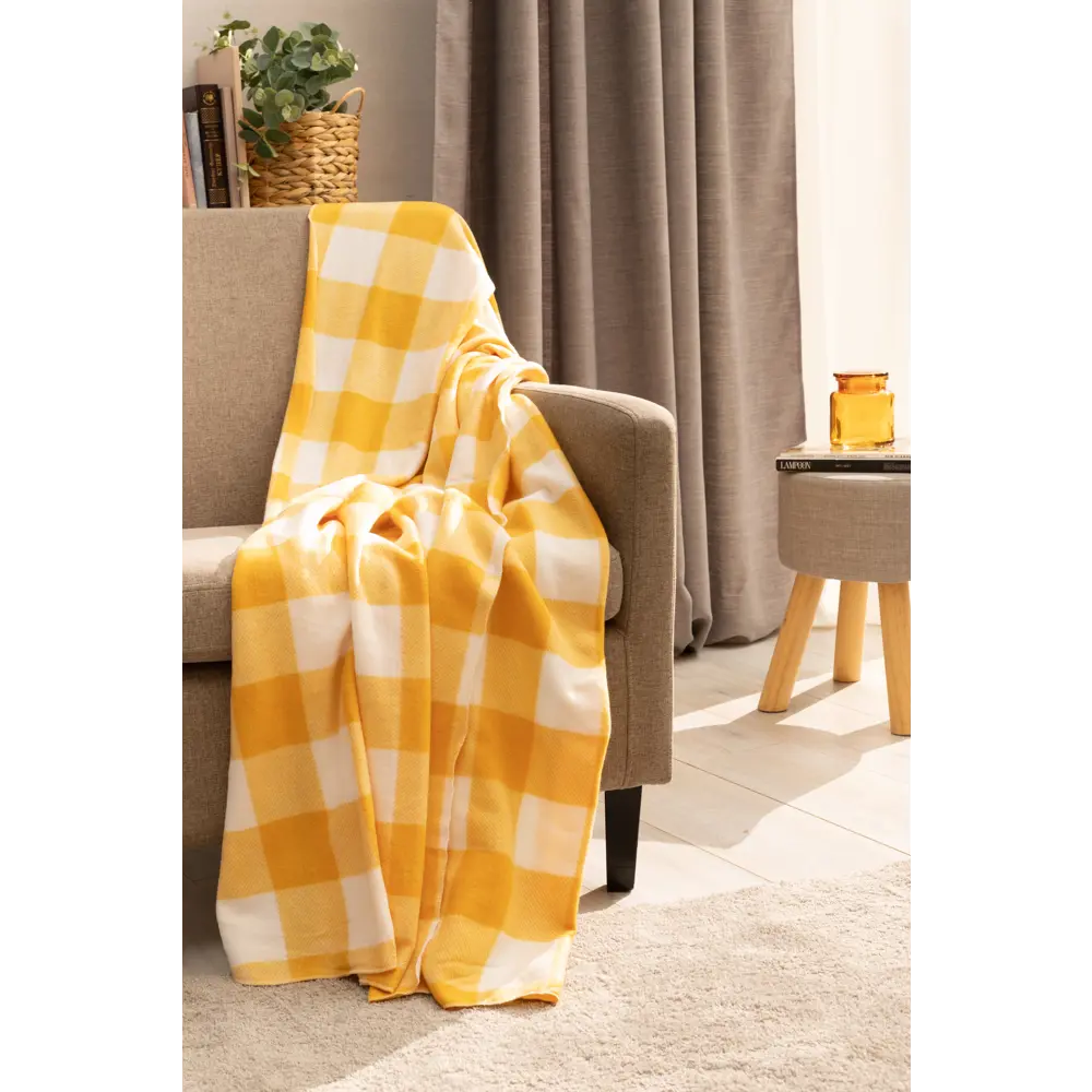 Плед Windsor 130x170 см флис цвет желтый Ardenza STLM-2090003 - Вид №3