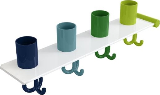 800.03.412 Набор удлинителей для держателей зубных щеток с крючком, 4 места HEWI Kids - Вид №1