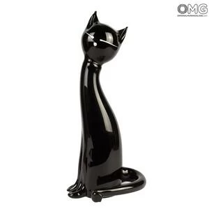 2849 ORIGINALMURANOGLASS Скульптура Грациозный Белый Кот - Original Murano Glass OMG 16 см