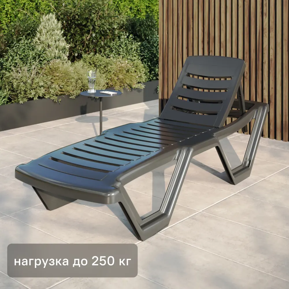 Шезлонг без подушки Элластик 187x32 см пластик серый Santreyd STLM-2062443