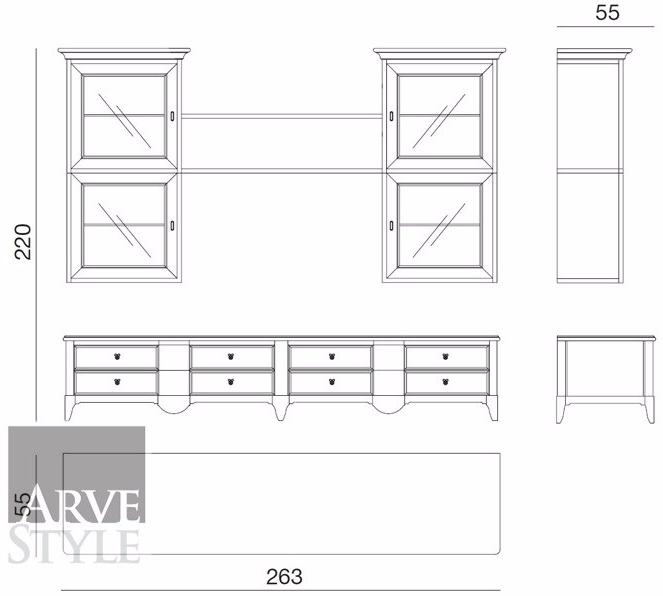 Arvestyle Самонесущая стеновая система из массива дерева с подставкой под телевизор Salieri sun-id-1350390 - Вид №8