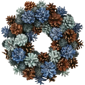87033411 Декоративное украшение Венок рождественский 30.5 см цвет синий STLM-1410878