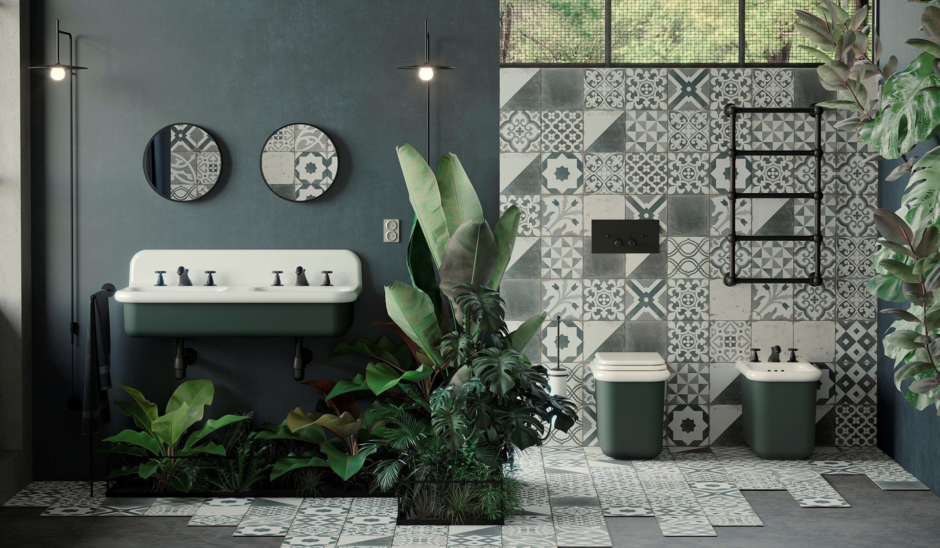 Керамическая прямоугольная двойная подвесная раковина BLEU PROVENCE True Colors Lite ARCH-00104012 - Вид №1