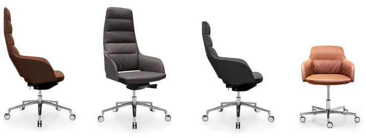 Sinetica Кожаное кресло с 4 спицами для залов ожидания на колесиках Captain sun-id-1347094 - Вид №2