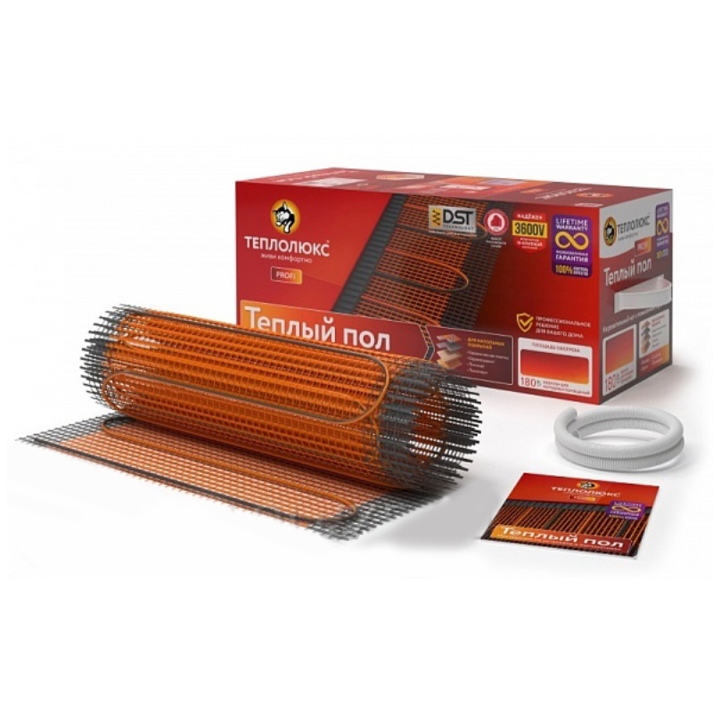 Мат греющий Теплолюкс ProfiMat ССТ 450 Вт (0,5 х 5 м) в комплекте с гофротрубкой 4305059016000004