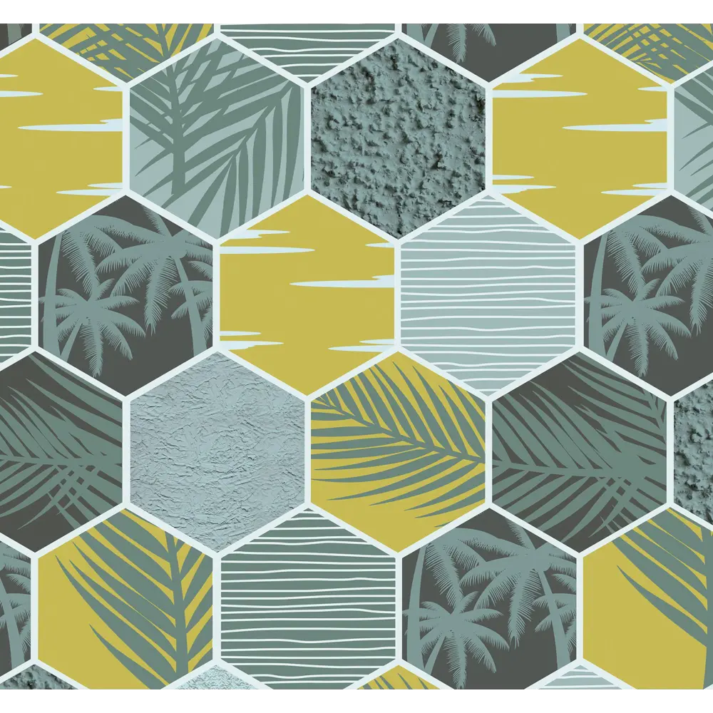 Фотообои «‎Тропическая мозаика»‎ 3D флизелиновые 300x270 см L13-118 FBRUSH 3D FLIZART STLM-2065108