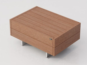 Наружное сиденье из стали и дерева