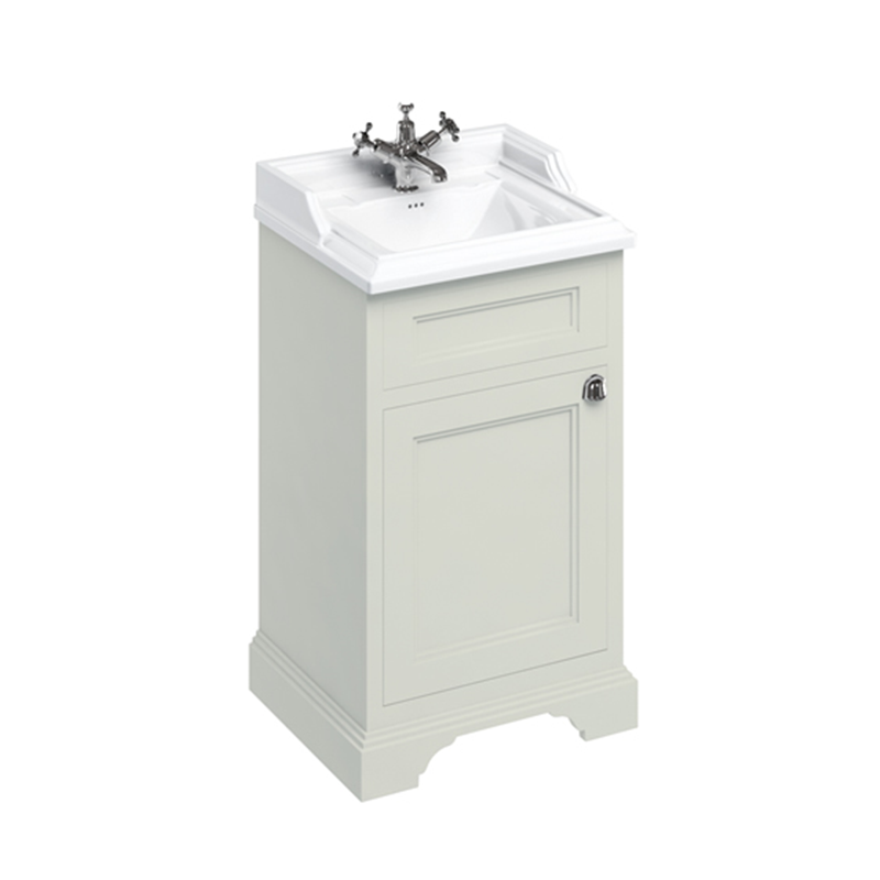 Burlington Classic Отдельностоящий умывальник 50 см с дверцей Мэтт Уайт B20 FC8W  - Вид №2
