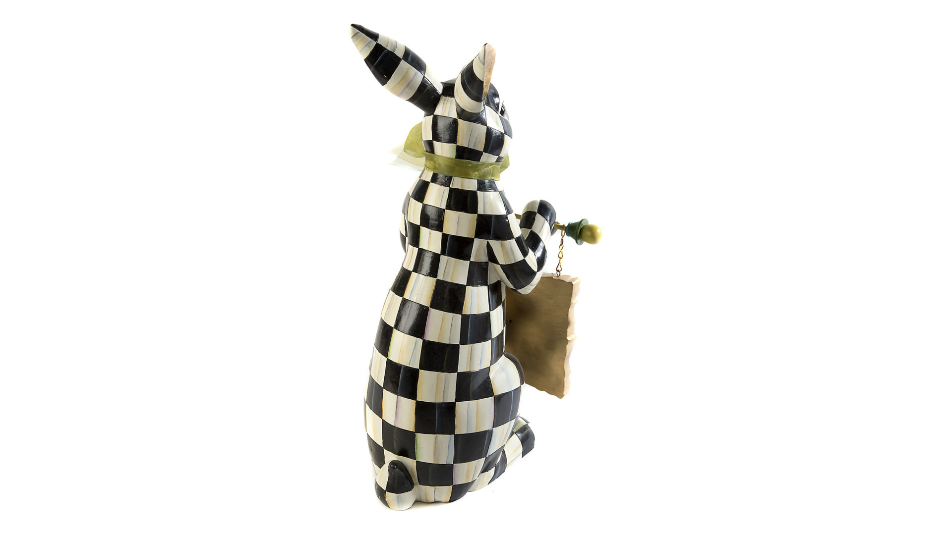 10654405 Mackenzie-Childs Статуэтка "Кролик с меню" Courtly Check Полирезина  - Вид №1