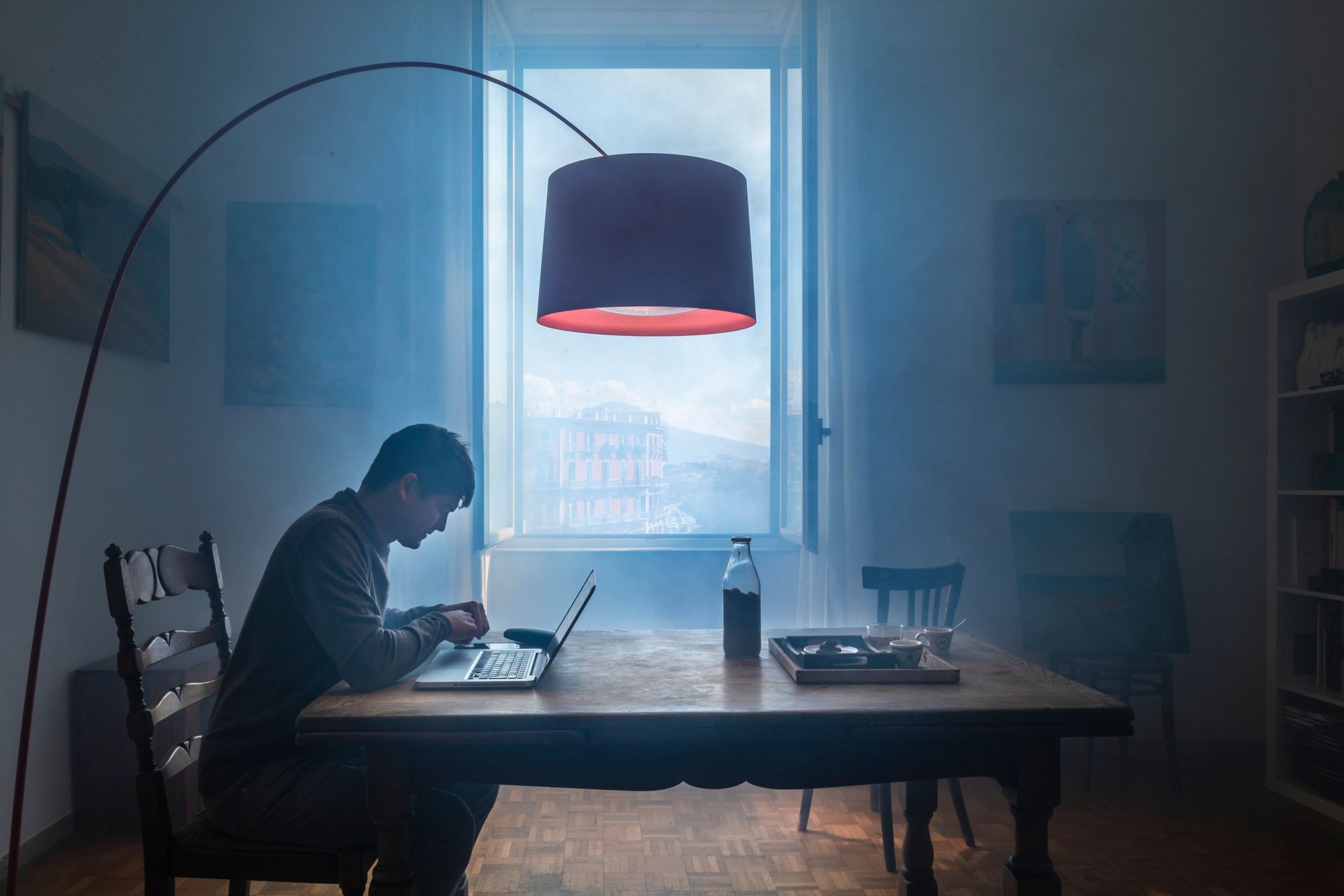 Дуговая лампа из композитного материала с металлическим основанием Foscarini ARCH-00111359 - Вид №16