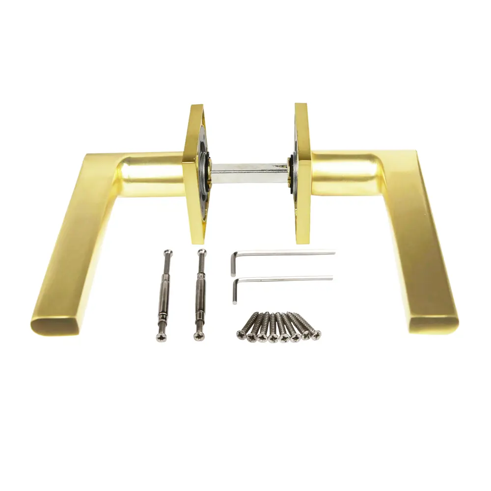 Дверная ручка на розетке KREAFORTA Паудер без запирания цвет золото STLM-2071944 - Вид №2