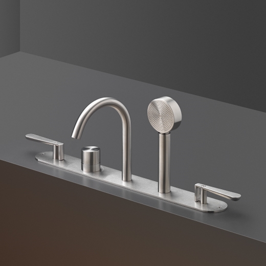 колесный диск установлен термостатический смеситель набор с носиком H. 190 мм </span>, двойная ручка и выдвижная круглые ручной душ диаметр 70 мм  LTZ35 CEADESIGN  - Вид №1