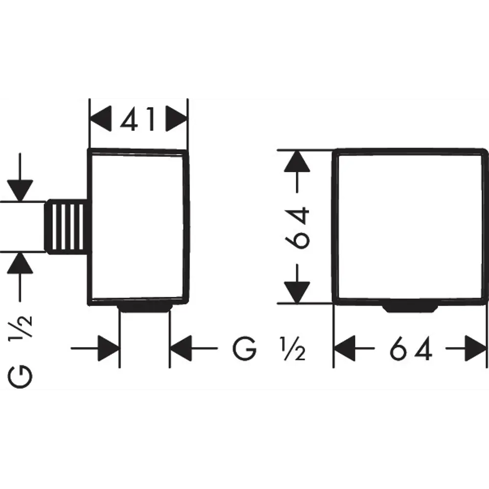 Подключение для душевого шланга Hansgrohe Fixfit Square цвет хром STLM-2004548 - Вид №2