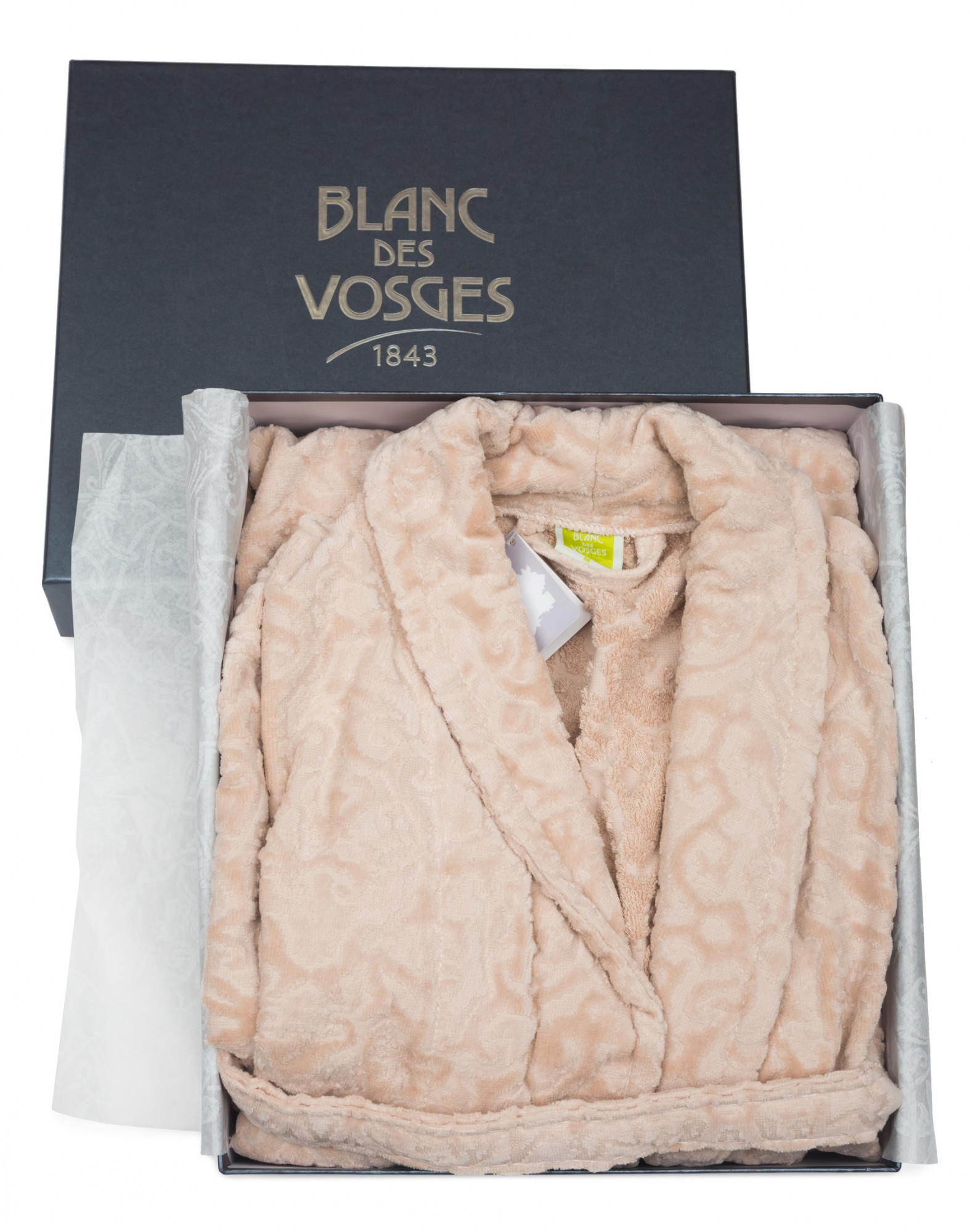 RO_PR_S_M Халат велюр Princess М песочный хлопок 420 гр/м3 Blanc des Vosges Santreyd 