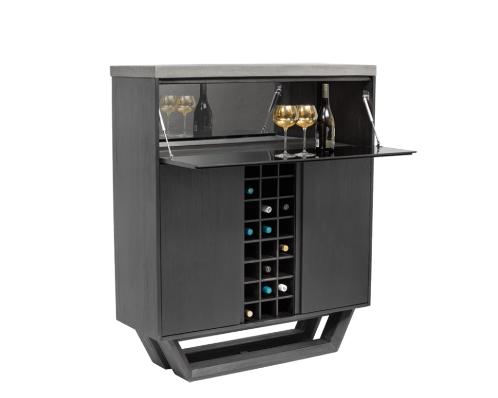 Барный шкаф с откидной полкой и полками для вина черный Techno Top ICON DESIGNE  178151 Коричневый  - Вид №1