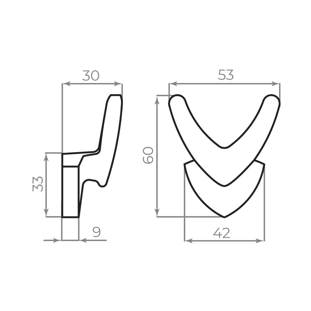 Крючок мебельный Ajax MB-LM/K-003 цвет матовый никель STLM-2116437 - Вид №5