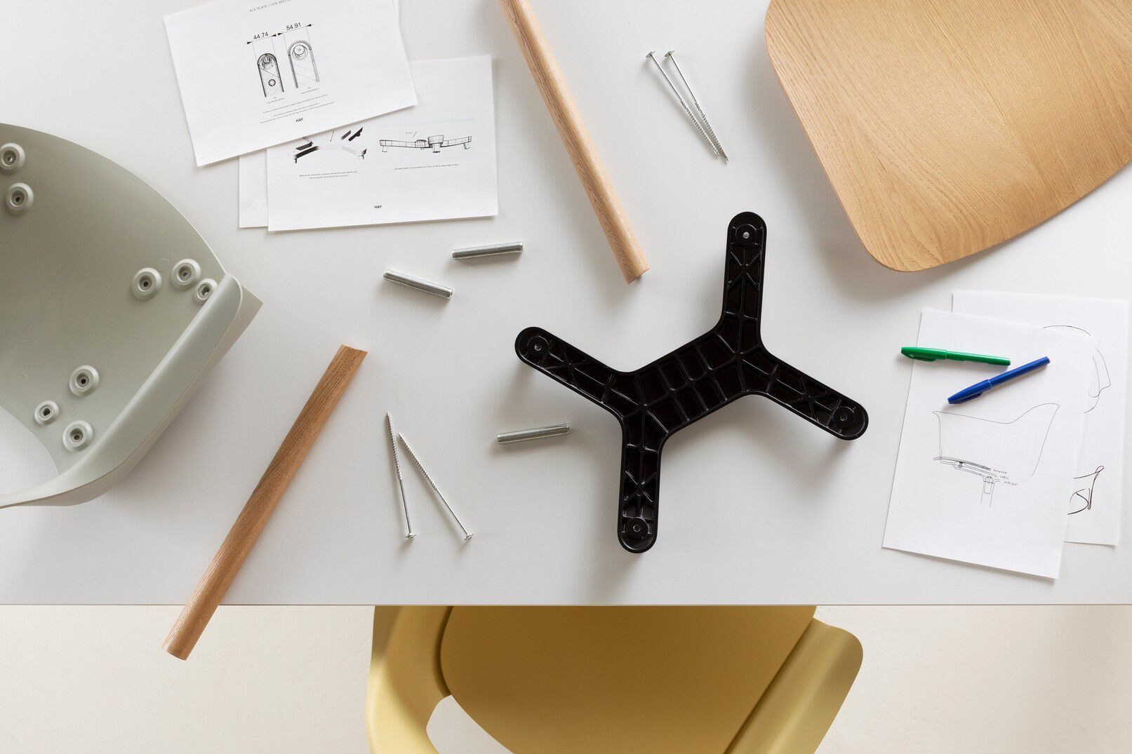 Стул с мягким сиденьем с подлокотниками Hay макет ARCH-00123440 - Вид №5