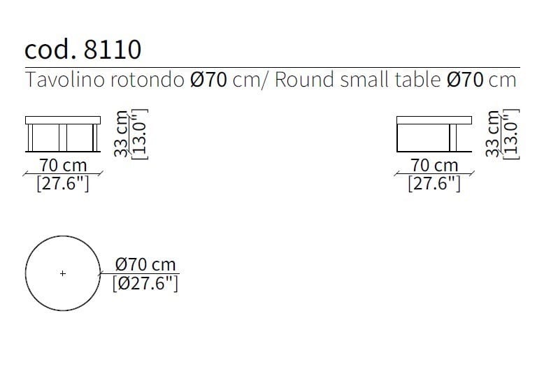 Круглый металлический журнальный столик Frigerio OTIS ARCH-00152975 - Вид №4