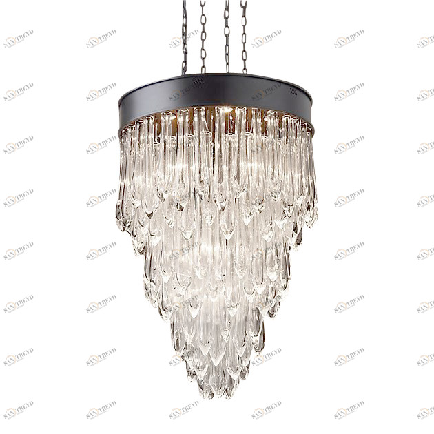 Подвесной светильник Tear Drop Glass 8 от Delight Collection KG0547P-8 DELIGHT ДИЗАЙНЕРСКИЕ 243693 Прозрачный;черный 