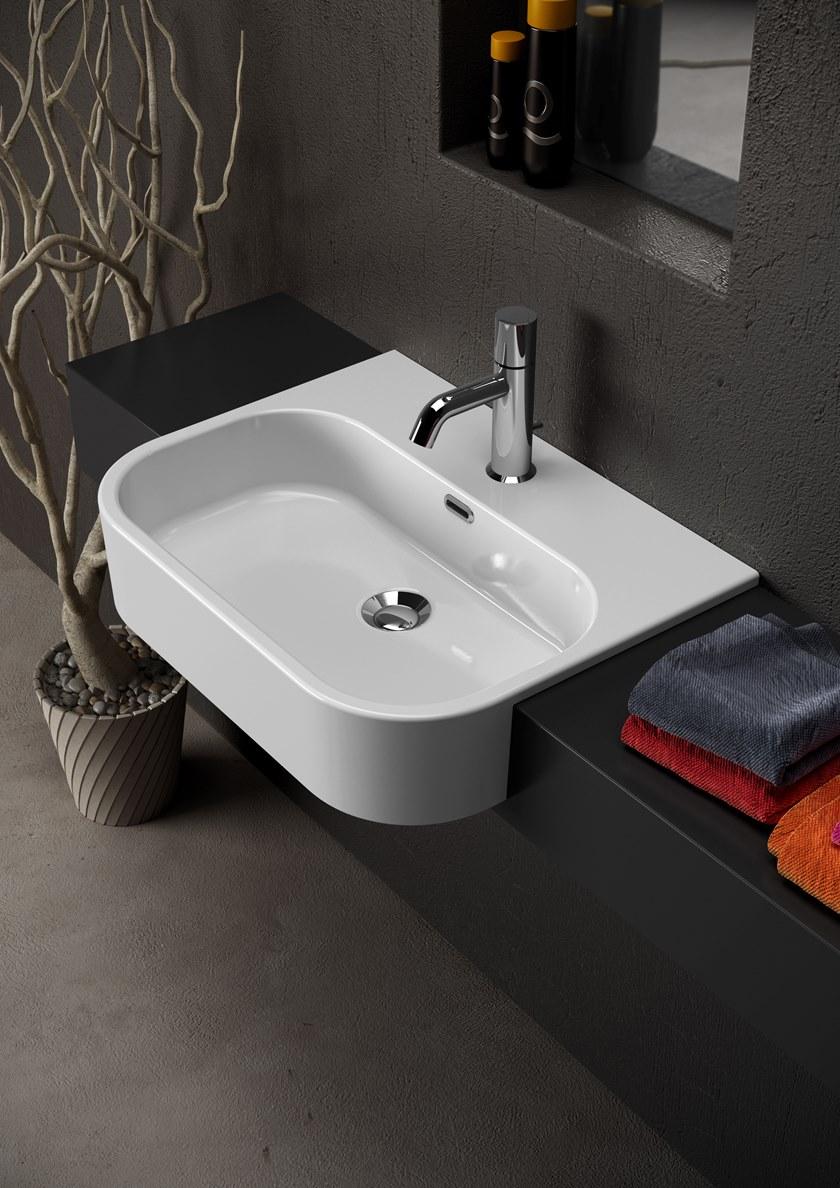 Подвесная раковина настенная овальная Olympia Ceramica Synthesis eco белая sun-id-1475205 - Вид №3