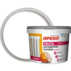 Эмаль акриловая для радиаторов отопления Ореол термостойкая матовая 0.8 кг