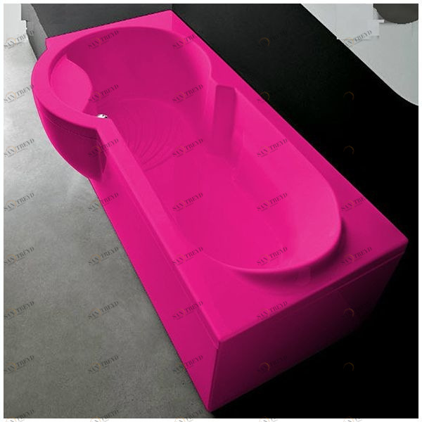 Ванна Gruppo treesse Simona V5671-SX-R розовая прямоугольная левая VTLV5671SXR