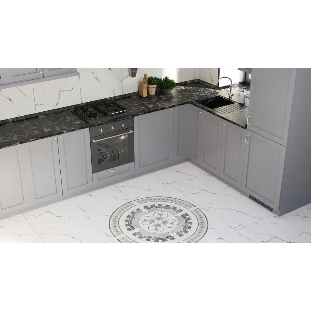 Декор Grasaro Softmarble 60x60 см глазурованный керамогранит лаппатированный цвет белый 82762897 STLM-2088546 - Вид №4