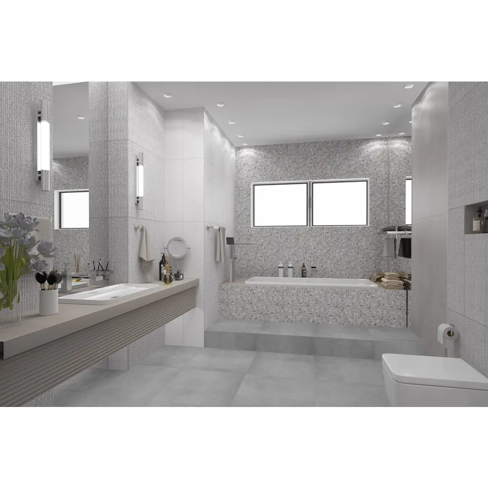 Плитка настенная Azori Terrazzo Bianco 25.1x70.9 см 1.25 м² цвет белый Alba STLM-2036604 - Вид №3