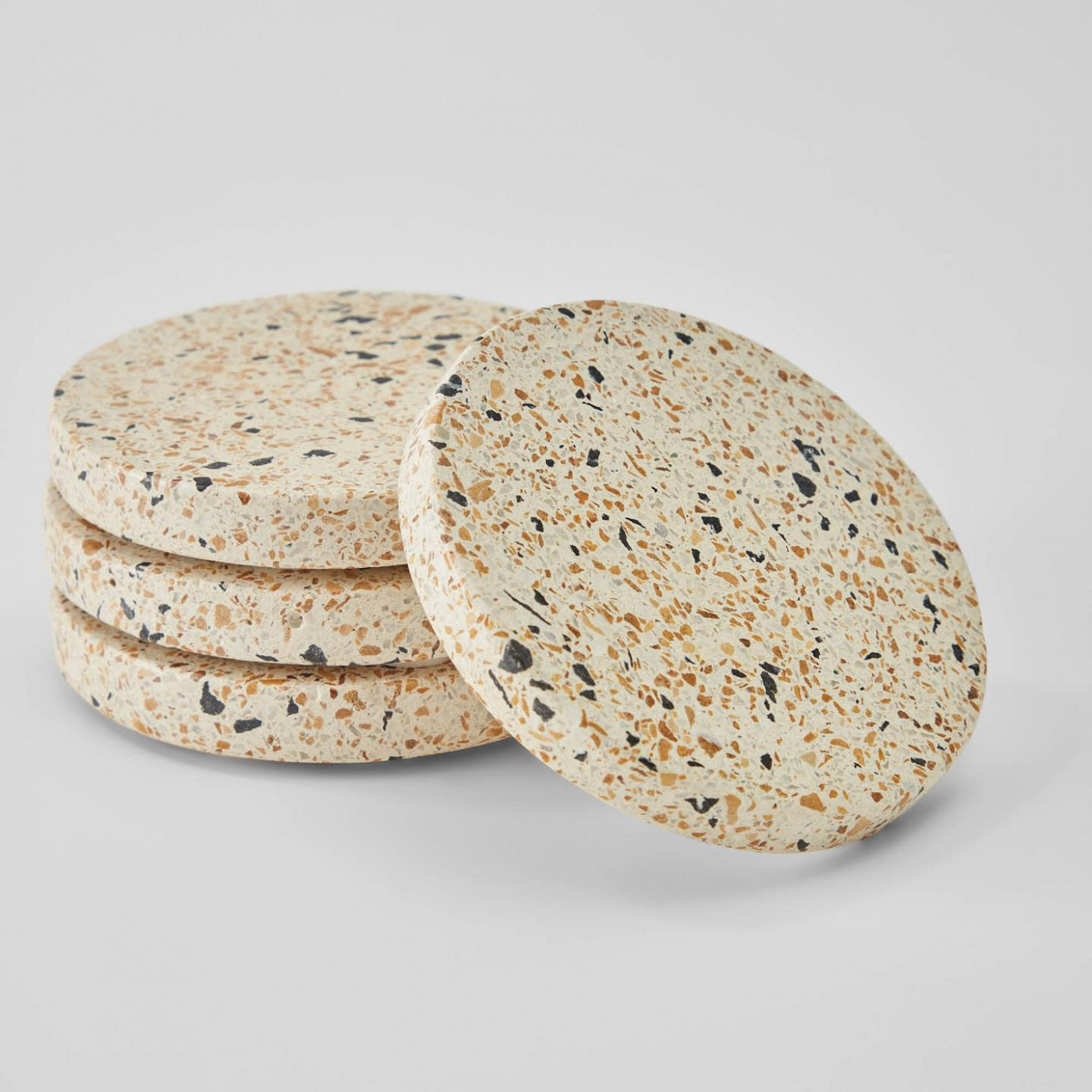 099818 набор из 4 подставок под кружки, белый терраццо La Forma Verna - Вид №1