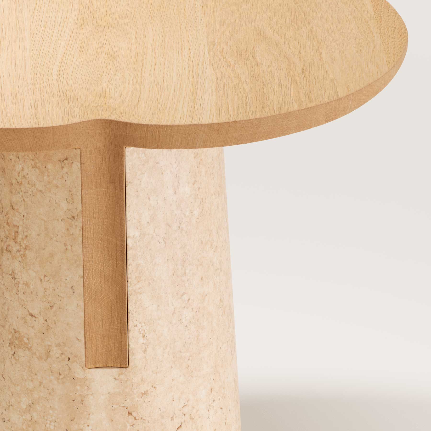 Высокий овальный журнальный столик из дерева и травертина Wewood Anchor ARCH-00147099 - Вид №7