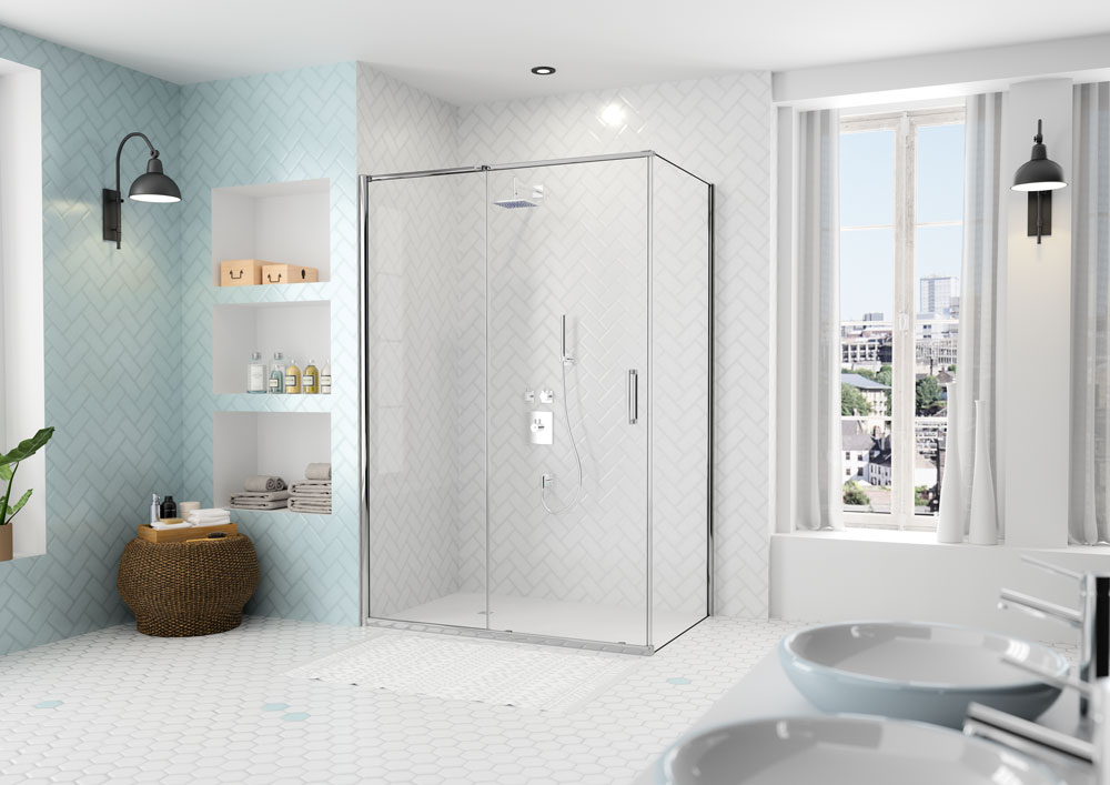 Дверь душевая для установки с боковой панелью AR8SL100SP Merlyn Arysto Хромированный 