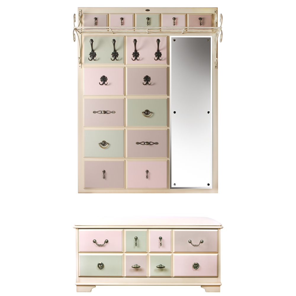 15005,11541 Настенная прихожая с обувницей Пандора 4 Акварель BOGACHO 4627139505198, 4627145741962