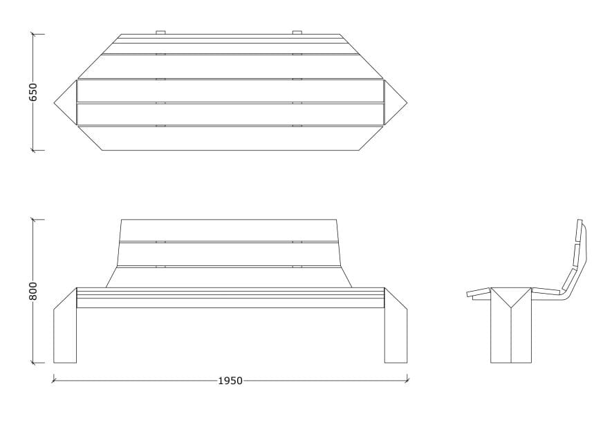 Скамья WPC со спинкой Studio Città киригами ARCH-00132353 - Вид №1