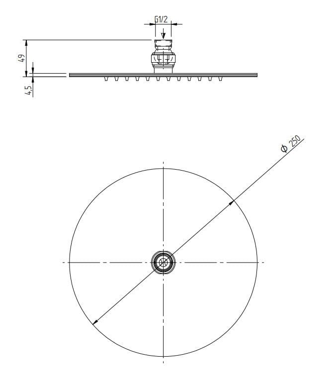 Настенный душ с дождевой насадкой Zazzeri 100 ARCH-00083543 - Вид №2