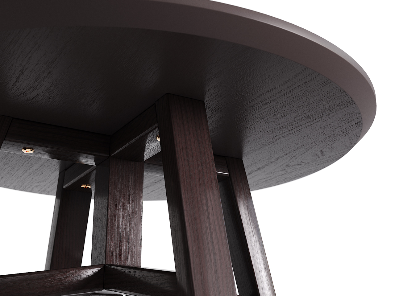 Приставной столик круглый дуб венге, кофейный 55 см Mack THE IDEA  210067 Венге;черный  - Вид №1