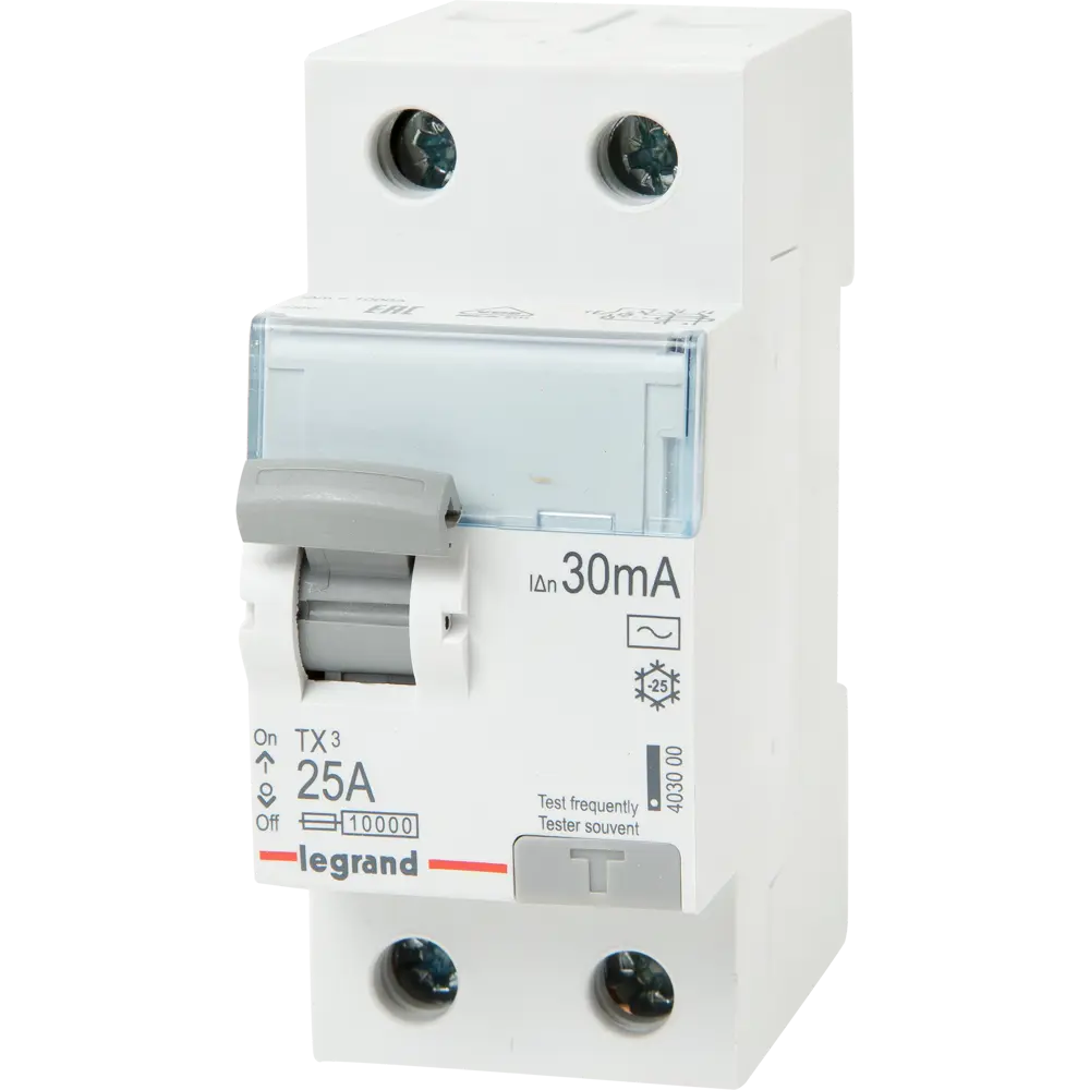 УЗО Legrand TX3 1P N 25 А 30 мА 10 кА AC 403000 STLM-2086499