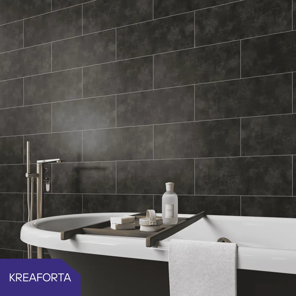 Панель ПВХ KREAFORTA Импресса серый 1200x250x10 мм 1.2 м² (4 шт.) STLM-2047118 - Вид №1