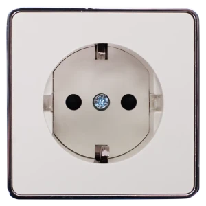 Розетка накладная Werkel Gallant с заземлением со шторками цвет слоновая кость