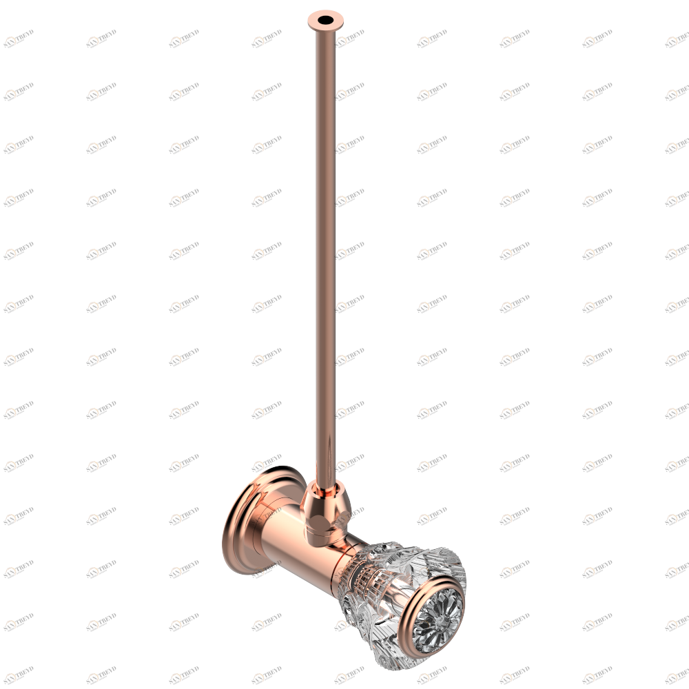 A41-181/S Кран запорный 1/2" стильный регулируемый с 30 cм трубкой Thg-paris Dahlia Розовое золото A41-181/S CAT.F