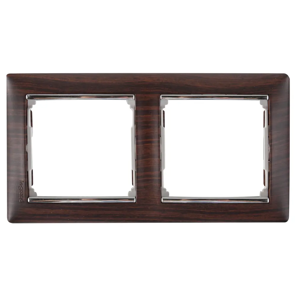 Рамка для розеток и выключателей Legrand Valena 2 поста, цвет светлое дерево/серебряный штрих STLM-2109000