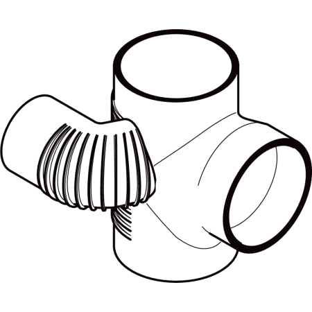 308.871.14.1 Крестовина Geberit Silent-db20, правая со смещенным впуском и дополнительным отводом 88,5° Geberit  - Вид №1